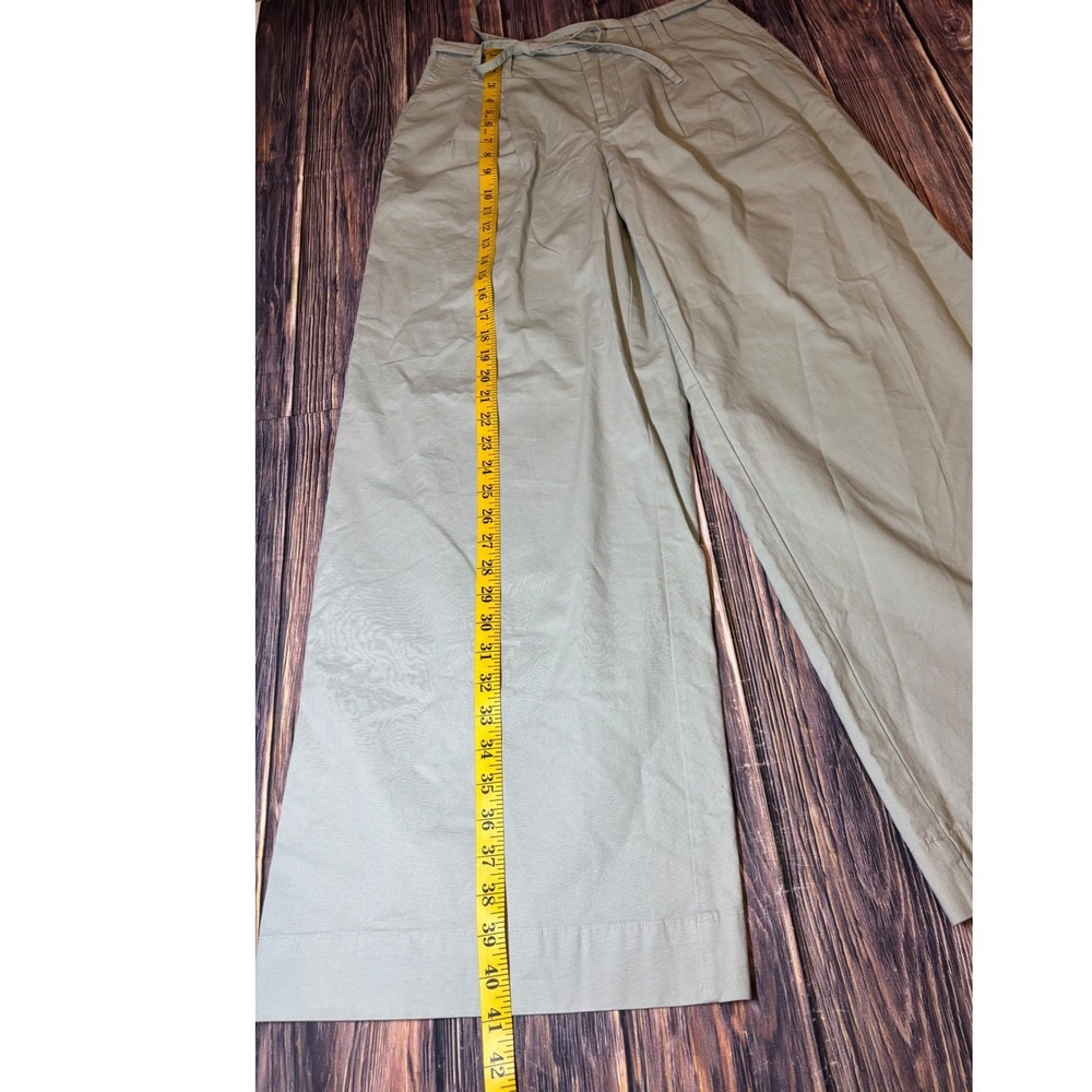 A New Day Cropped Pants Womens 4 Light Blue Wide Leg Drawstring Waist Pockets - Picture 3 of 12
